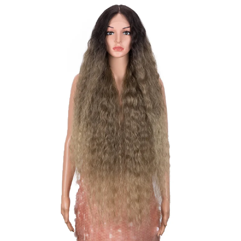 Wavy wig with a pre - bleached knot for a natural - looking scalpNOBLE Synthetic Lace Front Wig | 41 Inch Curly Wavy Lace Front Middle Part Wig HD Lace Wig | Grey Brown Bohemian Wig Wavy wig with a pre - bleached knot for a natural - looking scalpNOBLE Synthetic Lace Front Wig | 41 Inch Curly Wavy Lace Front Middle Part Wig HD Lace Wig | Grey Brown Bohemian Wig