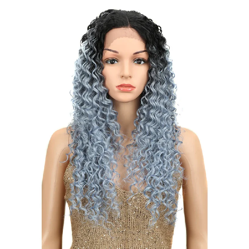 Wavy wig with a natural - looking root for a more realistic lookNOBLE Olivia Synthetic Lace Wig （Part Lace）26 Inch丨BLUESILVER