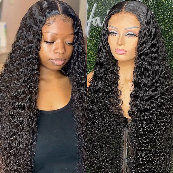 Wavy wig with a pre - styled curl pattern for convenienceDeep Curly Lace Closure Wig 4*4 Closure Wigs Peruvian Human Hair Lace Wigs Wavy wig with a pre - styled curl pattern for convenienceDeep Curly Lace Closure Wig 4*4 Closure Wigs Peruvian Human Hair Lace Wigs