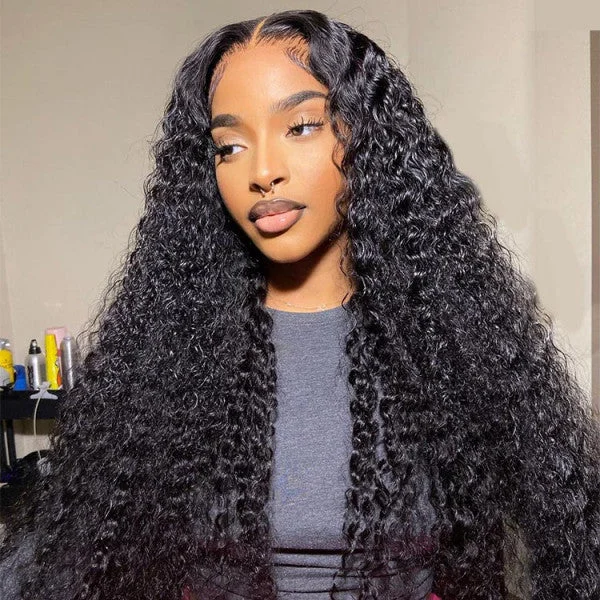 Body - wave wig with a full and voluminous lookDeep Wave 4X4 Lace Wigs pre plucked human hair lace wig for black women Body - wave wig with a full and voluminous lookDeep Wave 4X4 Lace Wigs pre plucked human hair lace wig for black women