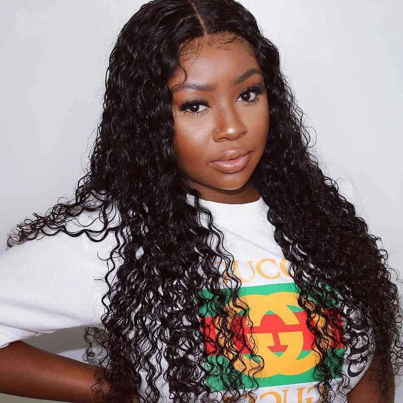 Wavy wig with a pre - bleached knot for a natural - looking scalpLong Deep Curly 13x4 Lace Front Wigs Hand-tied Human Hair Wigs Natural Hairline Wavy wig with a pre - bleached knot for a natural - looking scalpLong Deep Curly 13x4 Lace Front Wigs Hand-tied Human Hair Wigs Natural Hairline