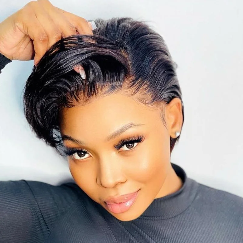 Body - wave wig with a full and voluminous lookReadytoGo Pixie Cut Glueless 13x4 Frontal Lace Wig Side Part Body - wave wig with a full and voluminous lookReadytoGo Pixie Cut Glueless 13x4 Frontal Lace Wig Side Part