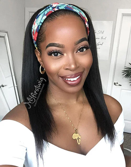 Bob - length braided wigs for a short and sassy lookREBECCA - HUMAN HAIR YAKI STRAIGHT HEADBAND WIG - HBW028 Bob - length braided wigs for a short and sassy lookREBECCA - HUMAN HAIR YAKI STRAIGHT HEADBAND WIG - HBW028