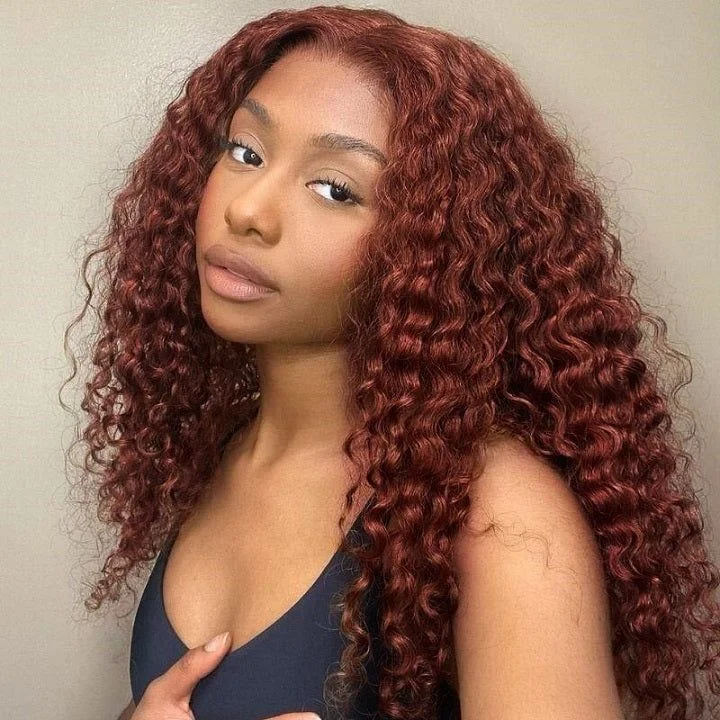 Wavy wig with a silk - base cap for a comfortable and smooth feelReddish Brown Deep Wave Tranparent Lace Front Wig Auburn Deep Hairline HD Clear Lace Human Hair Wigs Wavy wig with a silk - base cap for a comfortable and smooth feelReddish Brown Deep Wave Tranparent Lace Front Wig Auburn Deep Hairline HD Clear Lace Human Hair Wigs