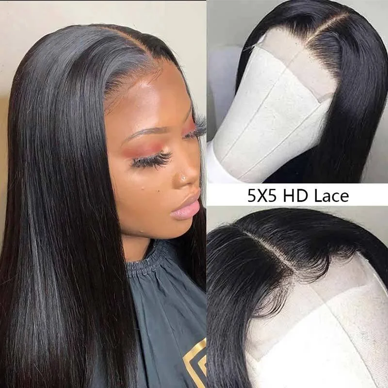 Braided wigs with a 180 - density for a full and thick appearanceSilky Straight Undetectable HD 5x5 Glueless Lace Closure Wig Skin Melt Wig Braided wigs with a 180 - density for a full and thick appearanceSilky Straight Undetectable HD 5x5 Glueless Lace Closure Wig Skin Melt Wig