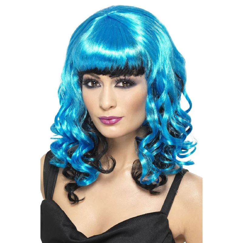 Long - length wig with a heat - resistant formula for easy styling at homeStricken Angel Wig Blue and Black Long - length wig with a heat - resistant formula for easy styling at homeStricken Angel Wig Blue and Black