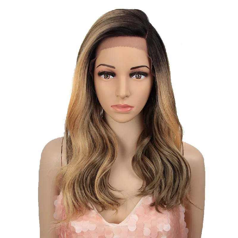 Synthetic wavy wig with a heat - friendly formulaNOBLE Synthetic Lace Front Wig | 19 Inch Side Lace Part Wavy Wigs | F Helens Synthetic wavy wig with a heat - friendly formulaNOBLE Synthetic Lace Front Wig | 19 Inch Side Lace Part Wavy Wigs | F Helens