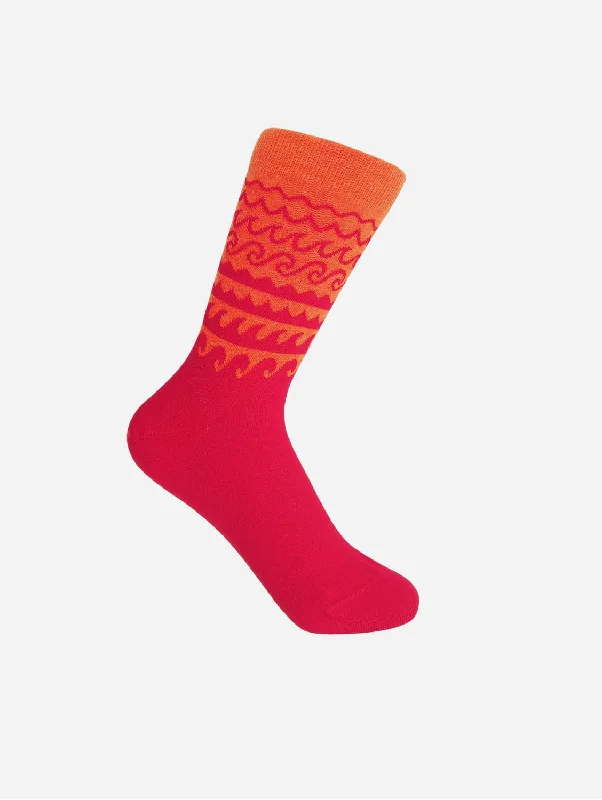 Wave Women's Organic Cotton Socks | Orange