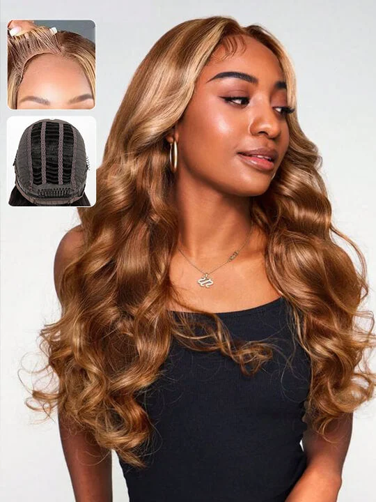 Box braided wigs with jumbo size for a bold look[Wear & Go] Breathable Air Wig Highlight 3D Body Wave 13x4 Lace Front Human Hair Wigs