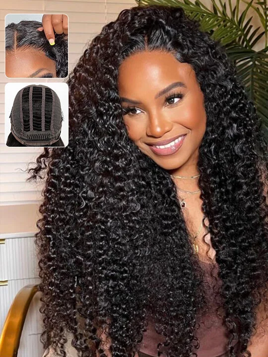 Braided wigs with a water - wave texture for a unique look[Wear & Go] Air Wig Jerry Curly 13x4 Lace Wigs 14A Virgin Hair
