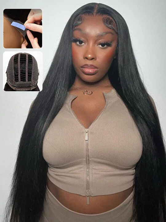 Bohemian - style braided wigs with added beads and accessories[Wear & Go] Air Wig Silky Straight 13x4 HD Lace Wigs 14A Virgin Hair
