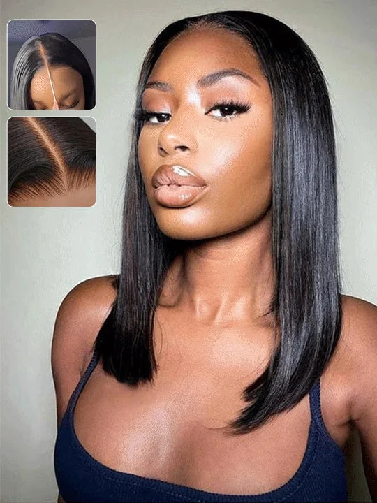 Bohemian - style braided wigs with added beads and accessories[Wear & Go] Bob Wig Pre-Cut Lace Wigs Bleached Knots With Elastic Band