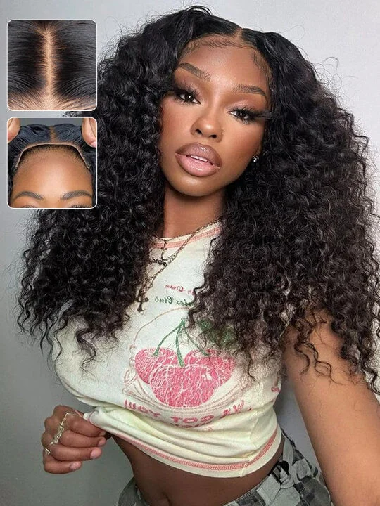 Braided wigs with a 180 - density for a full and thick appearance[Wear & Go] Bleached Knots Glueless 5x5/6x4.5 Lace Front Human Hair Wigs Deep Wave