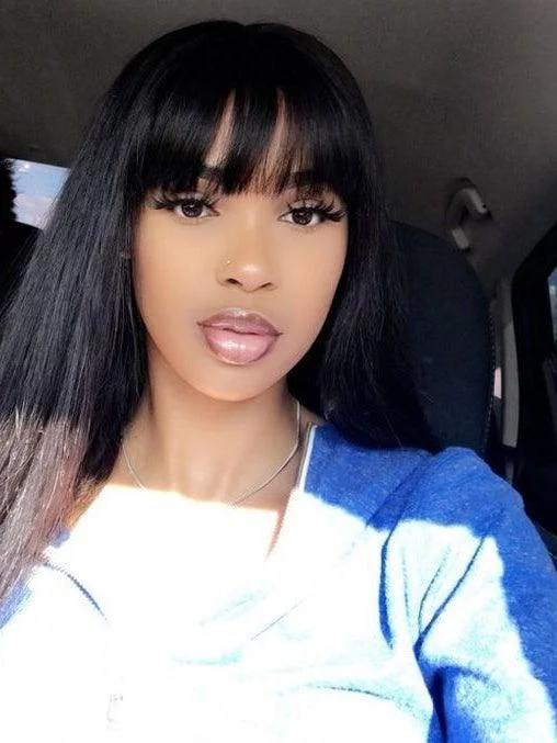 Blonde braided wigs for a trendy and sun - kissed appearanceYaki Straight With Bangs Glueless Pre Plucked 13X6 Lace Front Wigs Blonde braided wigs for a trendy and sun - kissed appearanceYaki Straight With Bangs Glueless Pre Plucked 13X6 Lace Front Wigs