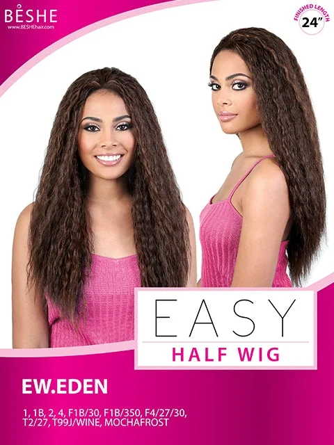 Half wig with a middle - part for a classic and elegant styleBeshe Heat Resistant Fiber Easy Half Wig - EW.EDEN Half wig with a middle - part for a classic and elegant styleBeshe Heat Resistant Fiber Easy Half Wig - EW.EDEN