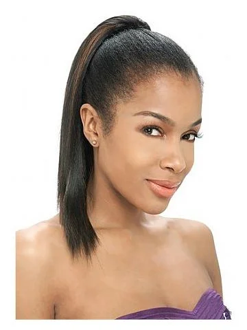 Half wig with a natural - looking root for a more realistic lookModel Model Equal Ponytail - YAKY STRAIGHT 12 Half wig with a natural - looking root for a more realistic lookModel Model Equal Ponytail - YAKY STRAIGHT 12