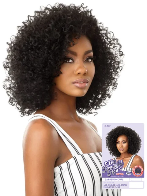 Half wig with a 150 - density for a full and thick appearanceOutre Big Beautiful Hair Premium Synthetic Half Wig - 3A PASSION CURL Half wig with a 150 - density for a full and thick appearanceOutre Big Beautiful Hair Premium Synthetic Half Wig - 3A PASSION CURL