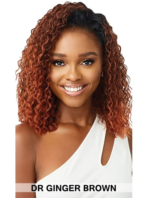 Half wig with a straight texture for a sleek and minimalist lookOutre Quick Weave Half Wet & Wavy Wig - DEEP CURL 14 Half wig with a straight texture for a sleek and minimalist lookOutre Quick Weave Half Wet & Wavy Wig - DEEP CURL 14