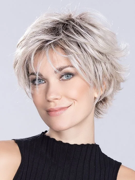 Short wig with a side - swept bang for a sophisticated and flattering styleRelax | Synthetic Lace Front Wig (Mono Crown)
