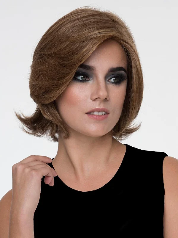 Heat - resistant short wig for easy styling with hot toolsSabrina by Envy | Human Hair Blend Wig | CLOSEOUT