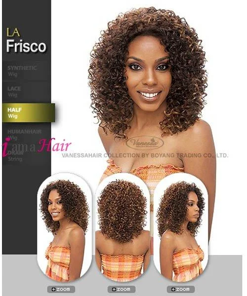 Half wig in a jet - black color for a classic appearanceVanessa Fifth Avenue Collection Synthetic Half Wig - LA FRISCO Half wig in a jet - black color for a classic appearanceVanessa Fifth Avenue Collection Synthetic Half Wig - LA FRISCO