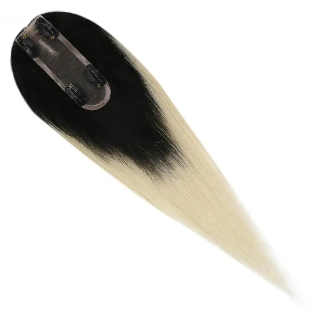 Clip - in hair extensions with a pre - ble[Sale]Moresoo Mono 2*6 Inch Topper For Women #T1b/60