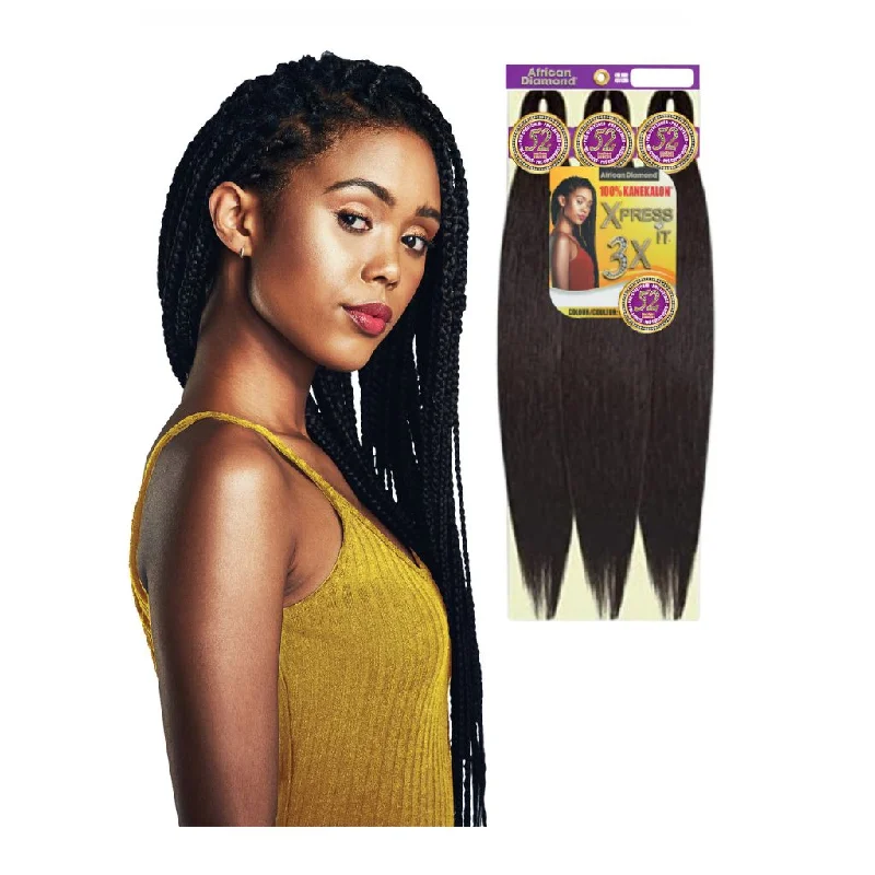 Heat - Resistant Braid & Plait Hair Extensions for Easy Styling3x African Diamond Xpress Braiding Hair Heat - Resistant Braid & Plait Hair Extensions for Easy Styling3x African Diamond Xpress Braiding Hair