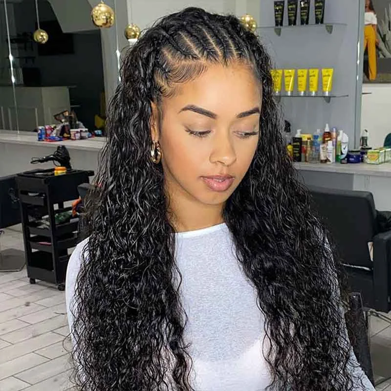 Curly wig with a natural - looking root for a more realistic lookApples | HD Full Lace Wig Water Wavy Bleached Knots 100%Human Hair Curly wig with a natural - looking root for a more realistic lookApples | HD Full Lace Wig Water Wavy Bleached Knots 100%Human Hair