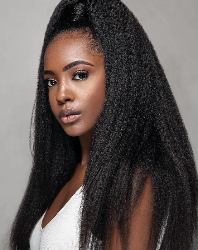 Clip - in hair extensions with a straight texture for a sleek and seamless blendCoarse Kinky Straight Clip-ins | Extended Lengths Clip - in hair extensions with a straight texture for a sleek and seamless blendCoarse Kinky Straight Clip-ins | Extended Lengths
