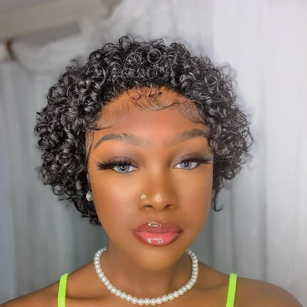 Afro - curly wig with a full and voluminous lookCambodian Curls 13x1 Frontal Wig