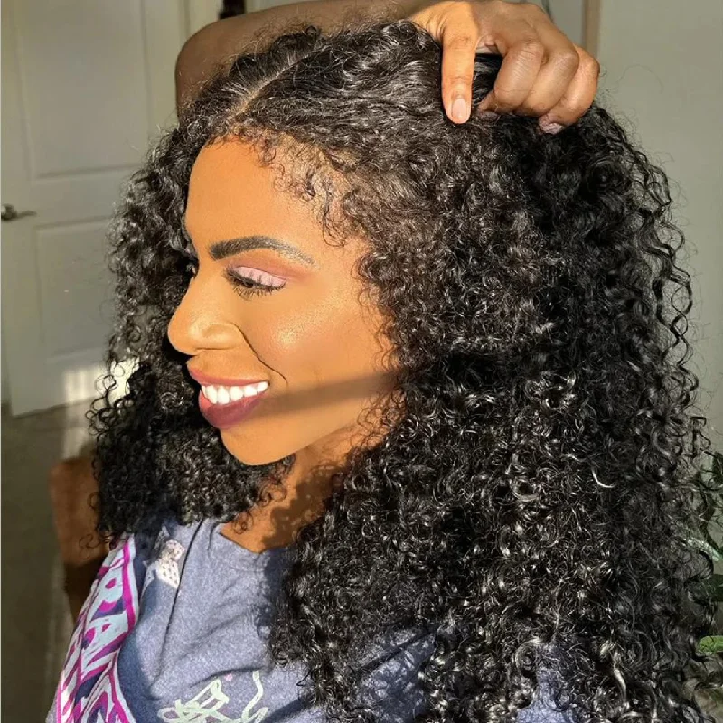 Human - hair curly wig with a bouncy and natural movementCassie | Kinky Edges HD Lace 5X5 Closure Wig Pre-Cut Curly Human - hair curly wig with a bouncy and natural movementCassie | Kinky Edges HD Lace 5X5 Closure Wig Pre-Cut Curly