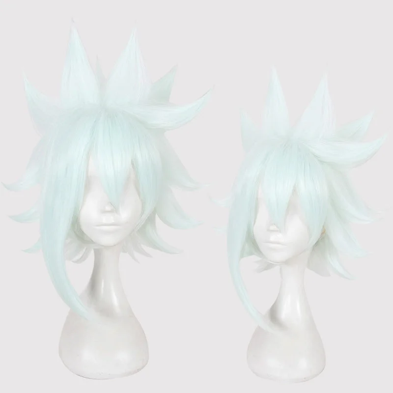 Curly wig with a pre - plucked hairline for a more natural lookCosplay Wig - AOTU World : Grey Curly wig with a pre - plucked hairline for a more natural lookCosplay Wig - AOTU World : Grey