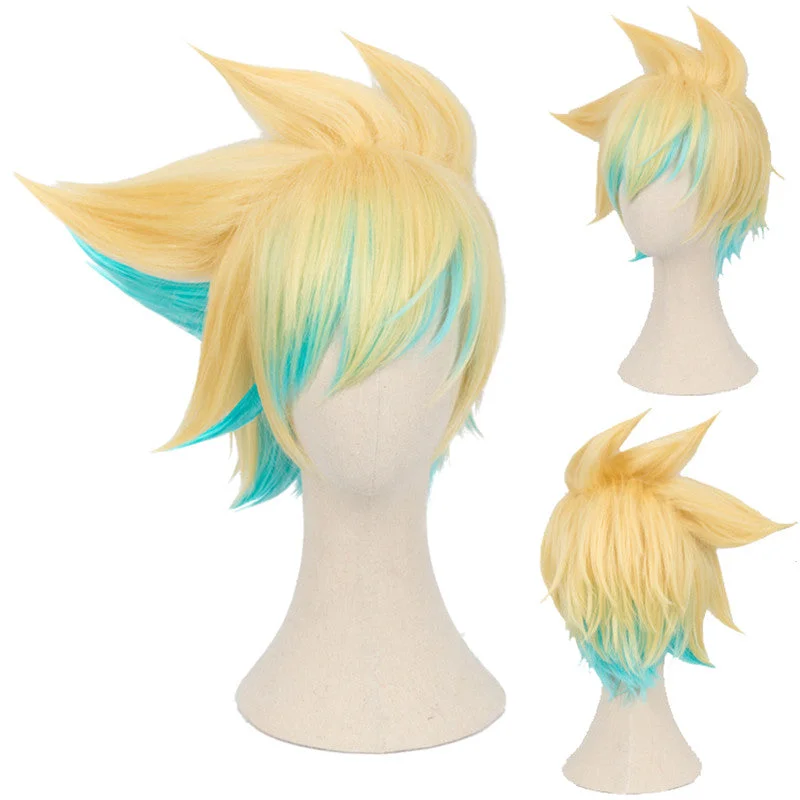 Curly wig with a pre - plucked hairline for a more natural lookCosplay Wig - League of Legends [LOL] Star - Guardian Ezreal