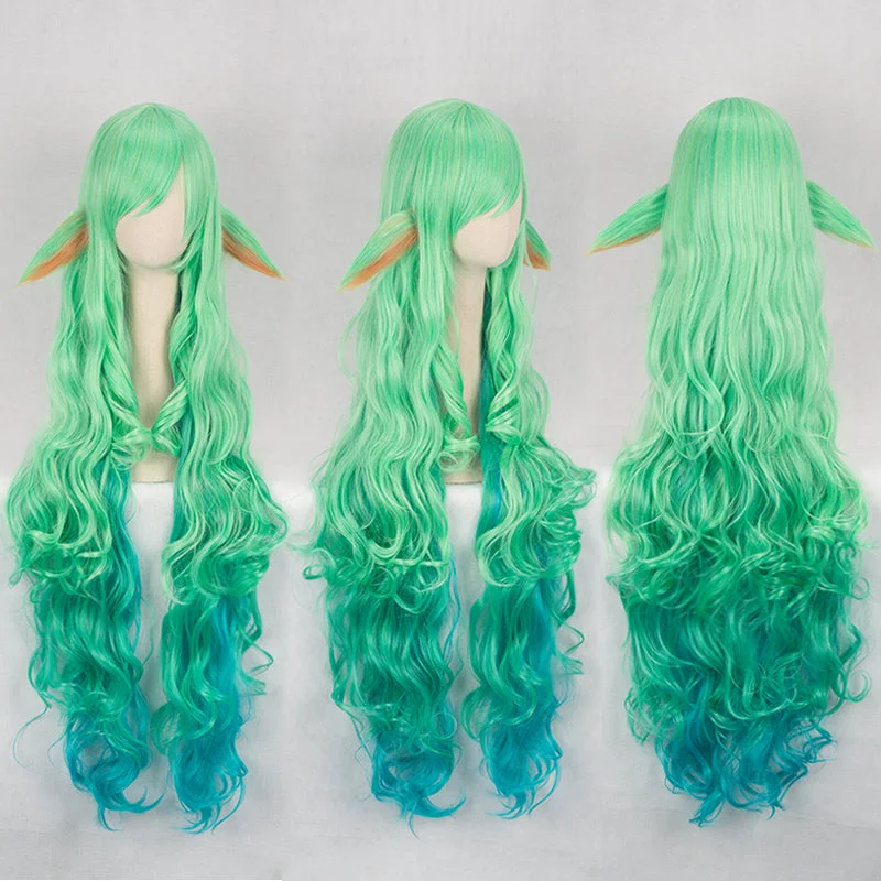 Curly wig with a wavy fringe for a soft and feminine lookCosplay Wig - League of Legends [LOL] Star Guardian - Soraka