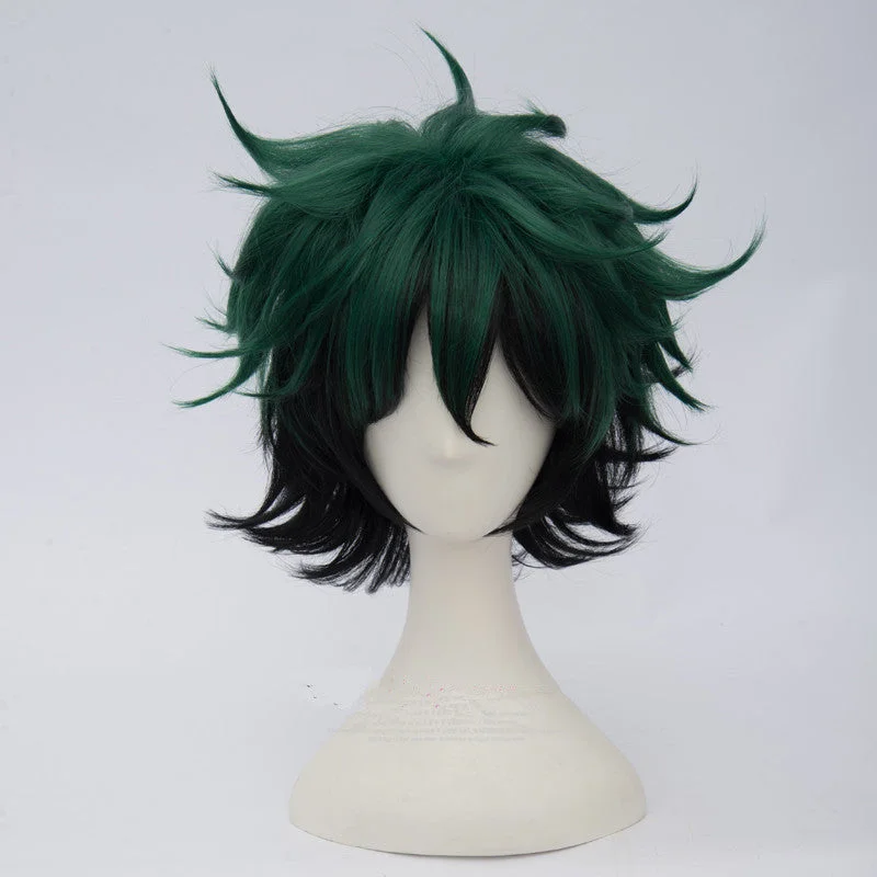 Curly wig with a side - swept bang for a sophisticated lookCosplay Wig - My Hero Academia Anime / Deku/ Midoriya Izuku Curly wig with a side - swept bang for a sophisticated lookCosplay Wig - My Hero Academia Anime / Deku/ Midoriya Izuku