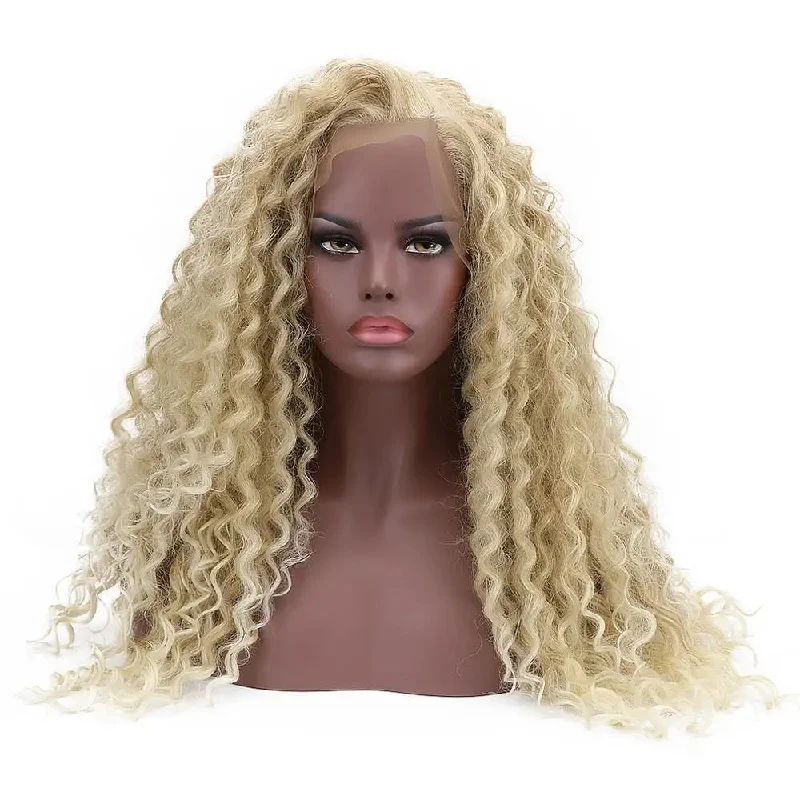 Curly wig with a middle - part for a classic and elegant styleCurly Bohemian Natural Part 24'' Long Synthetic 15*4.5 Swiss Lace Front Wig Curly wig with a middle - part for a classic and elegant styleCurly Bohemian Natural Part 24'' Long Synthetic 15*4.5 Swiss Lace Front Wig
