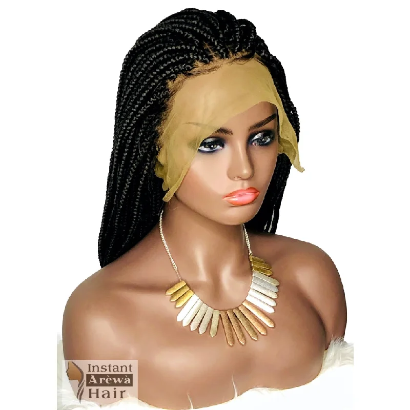 Fishtail Braid & Plait Hair Extensions with a Side - Part for a Flattering StyleMedium Box Braid Wig