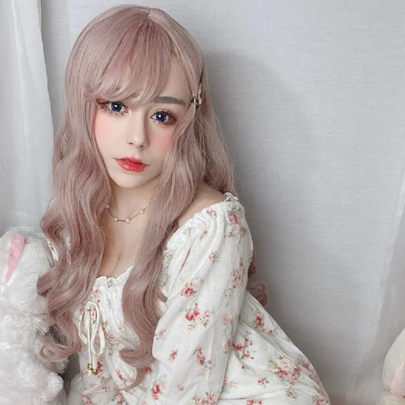 Ombre curly wig with a seamless color blendCute Lolita long roll wig yv42531
