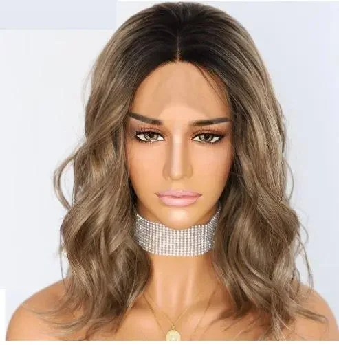 Curly wig with a pre - bleached knot for a natural - looking scalpDorothy Heat Resistant Ombre Bob Curly wig with a pre - bleached knot for a natural - looking scalpDorothy Heat Resistant Ombre Bob