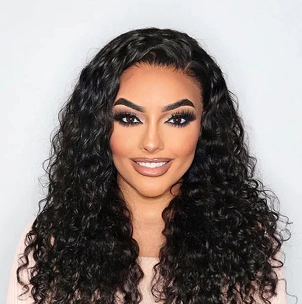 Curly wig with a silk - base cap for a comfortable and smooth feelPartingMax Glueless Wig Water Wave Versatile 7x5 Closure Lace Wig Ready to Go 18" Curly wig with a silk - base cap for a comfortable and smooth feelPartingMax Glueless Wig Water Wave Versatile 7x5 Closure Lace Wig Ready to Go 18"