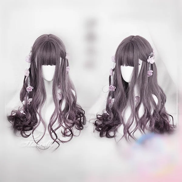 Human - hair curly wig with a bouncy and natural movementGradient Harajuku Lolita wig YV40295 Human - hair curly wig with a bouncy and natural movementGradient Harajuku Lolita wig YV40295
