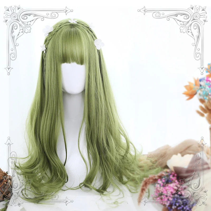 Heat - resistant curly wig for easy styling at homeHarajuku Lolita green wig yv30188 Heat - resistant curly wig for easy styling at homeHarajuku Lolita green wig yv30188