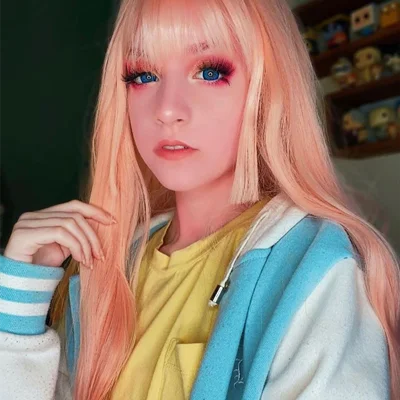 Curly wig with a water - wave texture for a unique and stylish choiceHarajuku Lolita highlights gradient long wig YV42440 Curly wig with a water - wave texture for a unique and stylish choiceHarajuku Lolita highlights gradient long wig YV42440