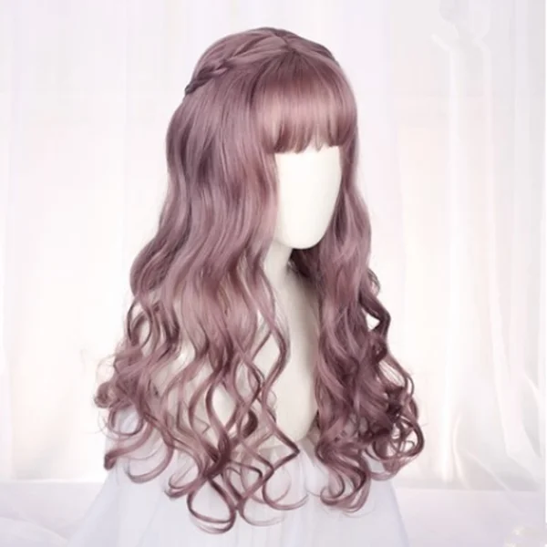 Curly wig with a middle - part for a classic and elegant styleHarajuku Lolita long roll wig YV42005 Curly wig with a middle - part for a classic and elegant styleHarajuku Lolita long roll wig YV42005
