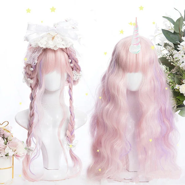 Curly wig with a wavy fringe for a soft and feminine lookHarajuku lolita long roll wig yv42476 Curly wig with a wavy fringe for a soft and feminine lookHarajuku lolita long roll wig yv42476