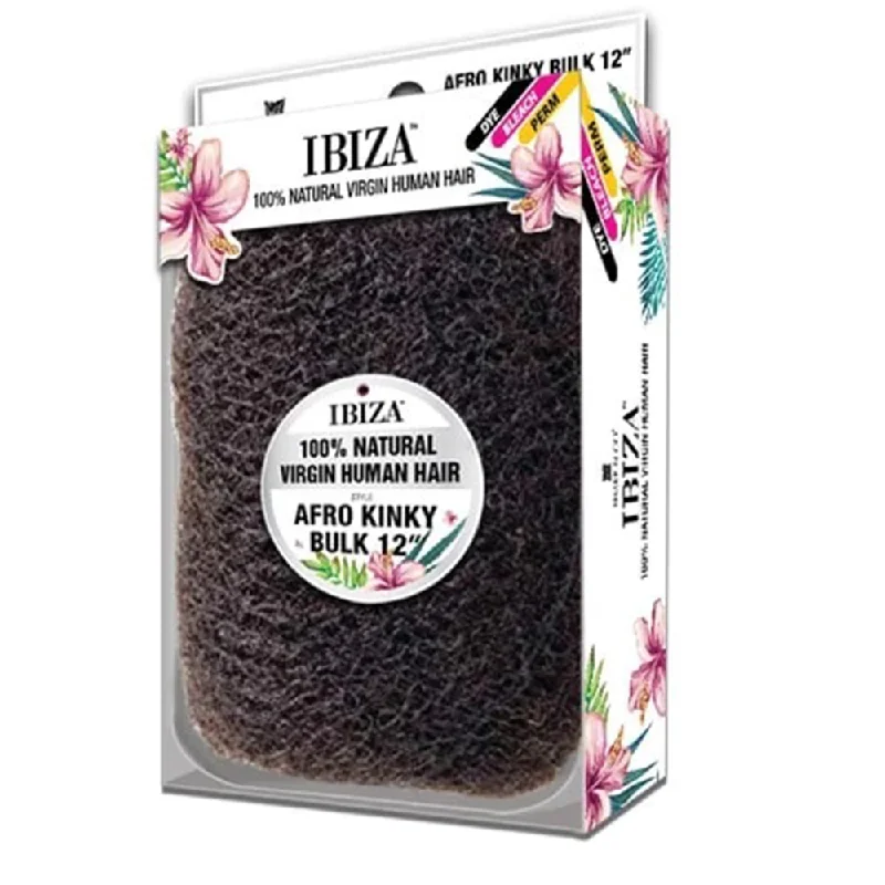 Braid & Plait Hair Extensions with a Straight End for a Sleek AppearanceIBIZA 100% NATURAL VIRGIN HUMAN HAIR AFRO KINKY BULK 12"-COLOR NATURAL [SAKXX12]