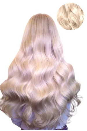 Clip - in hair extensions with a wavy texture for a beachy and relaxed lookIcy Blonde Clip In Hair Extensions Clip - in hair extensions with a wavy texture for a beachy and relaxed lookIcy Blonde Clip In Hair Extensions