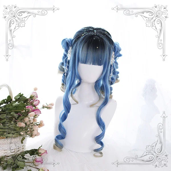 Curly wig with a side - swept bang for a sophisticated lookLolita gradient roll wig YV42103