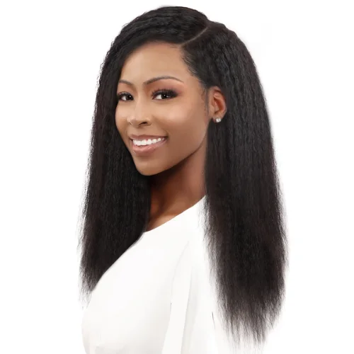Clip - in hair extensions with a pre - bleLuv 9 Piece Clip-In 100% Remi Human Hair Kinky Straight Full Head by Eve Hair Clip - in hair extensions with a pre - bleLuv 9 Piece Clip-In 100% Remi Human Hair Kinky Straight Full Head by Eve Hair