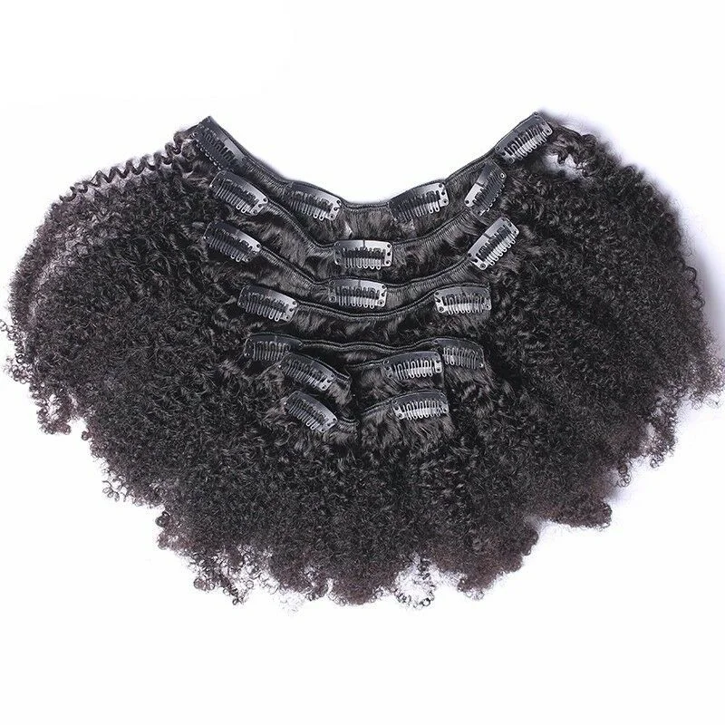 Clip - in hair extensions with a straight texture for a sleek and seamless blendLuxury Brazilian Clip In Afro Kinky Curly Virgin Human Hair Extensions 7pcs 120g Clip - in hair extensions with a straight texture for a sleek and seamless blendLuxury Brazilian Clip In Afro Kinky Curly Virgin Human Hair Extensions 7pcs 120g